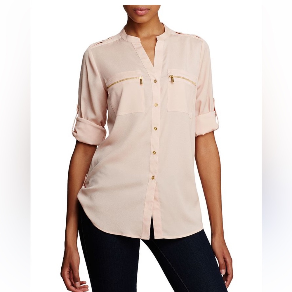 Calvin Klein Women's Light Pink Button Down Shirt
